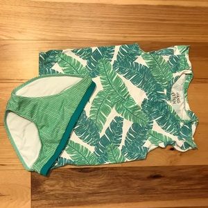 Hang ten 2 piece swimsuit with small juice stain